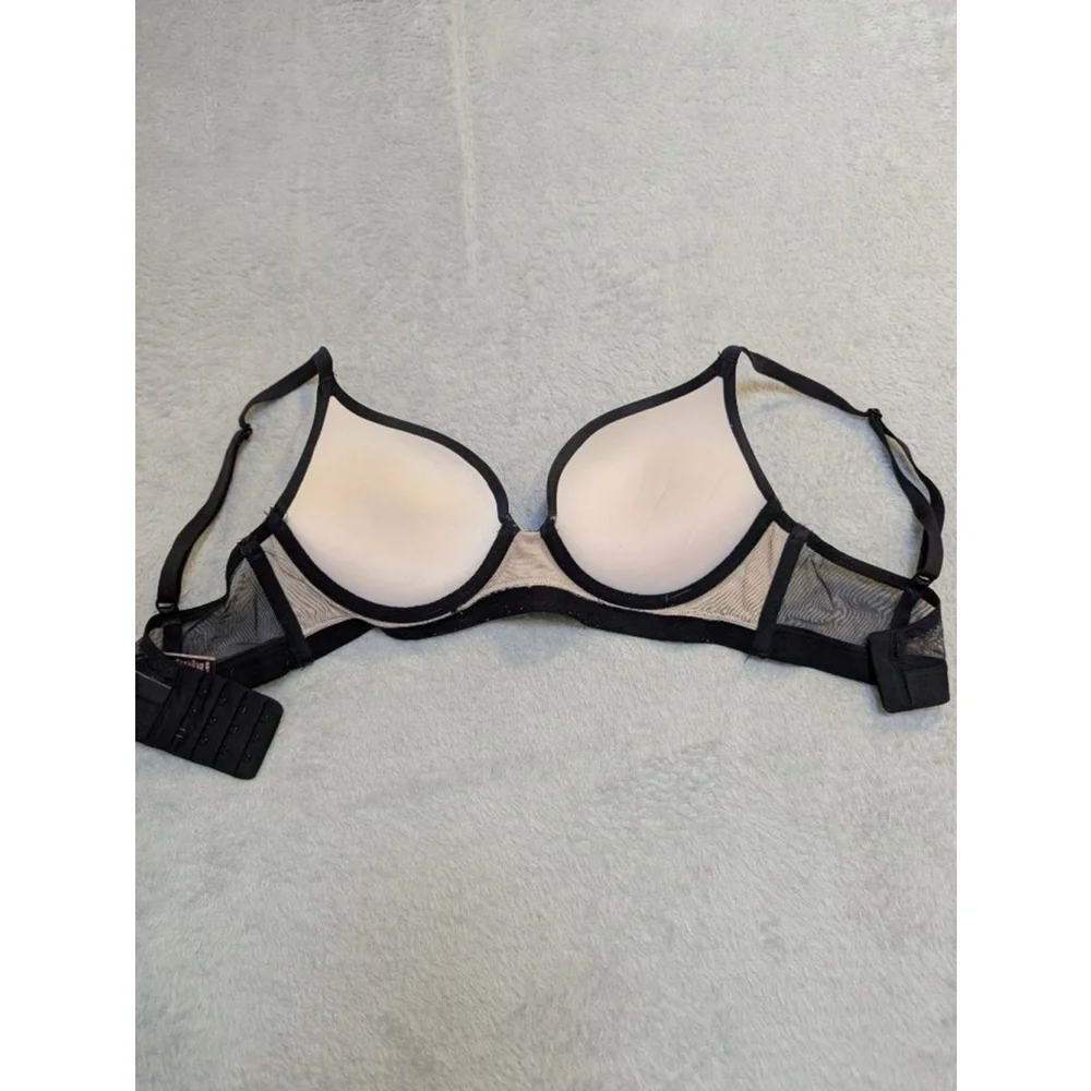 Women's Victoria's Secret Very Sexy Push-Up Bra 32B Black Beige